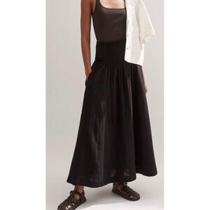 ME+EM Black Cheesecloth Smocked High Waist Maxi Skirt Size 4 
NWT Peasant Boho